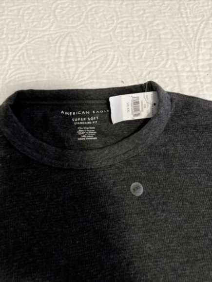 American Eagle AE Super Soft Long Sleeved Thermal Shirt, Charcoal Heather-XXL - Picture 2 of 5